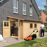 Abri de jardin adossé en bois certifié 8,27m² Bomlitz 4 - Karibu Ma boutique